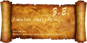 Zabolai Emilián névjegykártya